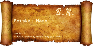 Betskey Masa névjegykártya